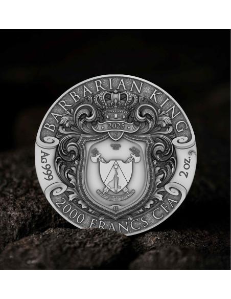 BARBARIAN KING 2 Oz Silver Coin 2000 Francs Cameroon 2025 - Coins & More - Camerún
