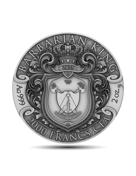 BARBARIAN KING 2 Oz Silver Coin 2000 Francs Cameroon 2025 - Coins & More - Camerún