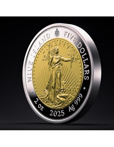 1933 SAINT-GAUDENS DOUBLE EAGLE GREATEST US COINS 2 Oz Silver Coin 5$ Niue 2025 - Coins & More - Niue
