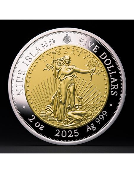 1933 SAINT-GAUDENS DOUBLE EAGLE GREATEST US COINS 2 Oz Silver Coin 5$ Niue 2025 - Coins & More - Niue