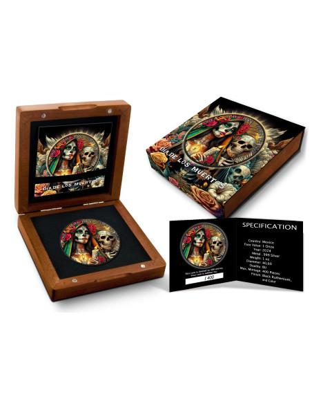 DIA DE LOS MUERTOS VII Day Of The Dead Libertad 1 Oz Silver coin 1 Onza Mexico 2024 - Coins & More - Mexiko