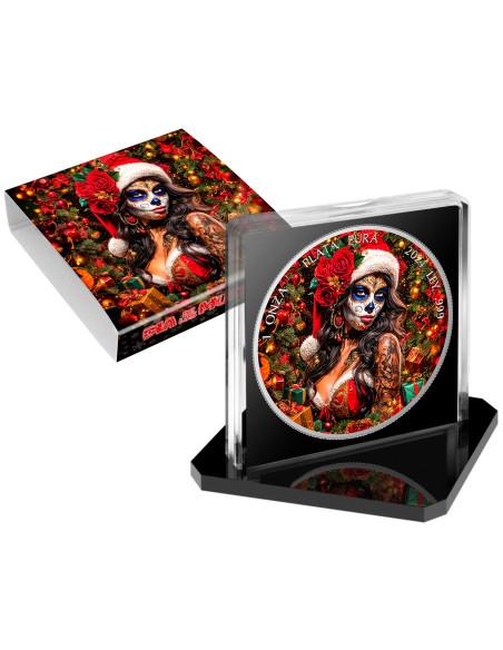 CHRISTMAS GIFT Dia de Los Muertos 1 Oz Silver coin 1 Ounce Mexico 2024 - Coins & More - Mexique