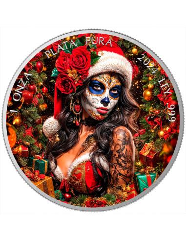 CHRISTMAS GIFT Dia de Los Muertos 1 Oz Silver coin 1 Ounce Mexico 2024 - Coins & More - Mexique
