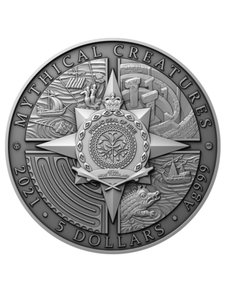 THE KRAKEN Sea Beast Mythical Creatures 2 Oz Silver Coin 5$ Niue 2021 - Coins & More - Niue