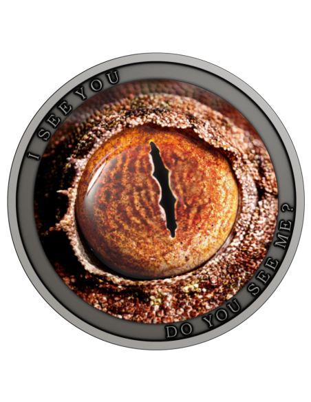 DO YOU SEE ME leaf-tailed gecko Wild Afrika Silver Coin 1$ Niue 2021 - Coins & More - Niue
