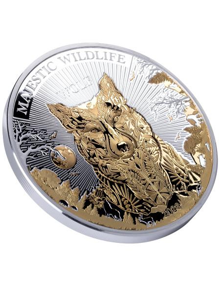 THE WOLF Majestic Wildlife 5 Oz Silver Coin 10$ Samoa 2026 - Coins & More - Samoa