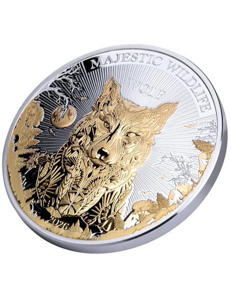 THE WOLF Majestic Wildlife 5 Oz Silver Coin 10$ Samoa 2026 - Coins & More - Samoa