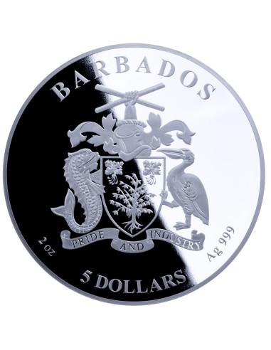 MONOPOLY JACKPOT 2 Oz Silver Coin 5$ Barbados - Coins & More - Barbade