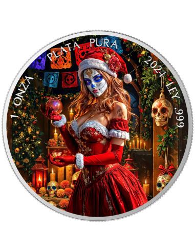 DEADLY CHRISTMAS Dia de Los Muertos 1 Oz Silver coin 1 Ounce Mexico 2024 - Coins & More - Mexiko