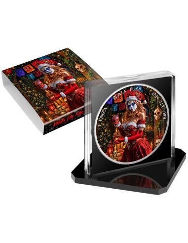 DEADLY CHRISTMAS Dia de Los Muertos 1 Oz Silver coin 1 Ounce Mexico 2024 - Coins & More - Mexiko