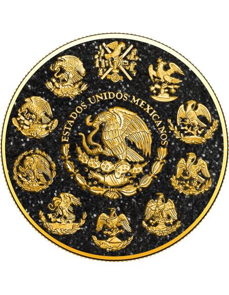 BLACK ONYX Precious Stones 1 Oz Silver Coin Mexico 2024 - Coins & More - Mexique