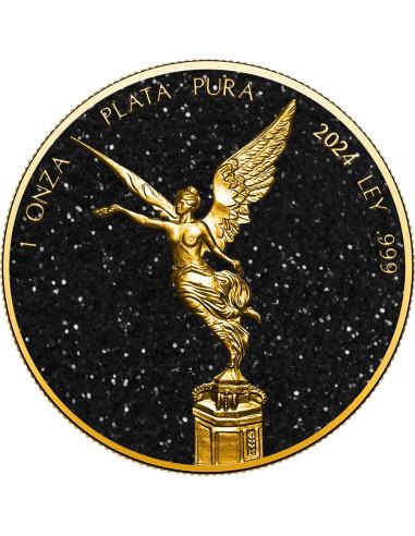 BLACK ONYX Precious Stones 1 Oz Silver Coin Mexico 2024 - Coins & More - Mexique
