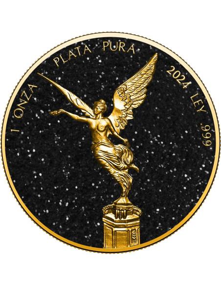 BLACK ONYX Precious Stones 1 Oz Silver Coin Mexico 2024 - Coins & More - Mexique