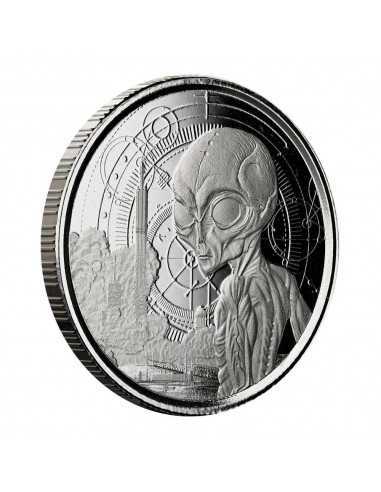 ALIEN 4 COINS SET Silver & Rhodium Glow in Dark Coin 2 Cedis Ghana 2021 - Coins & More - Africa
