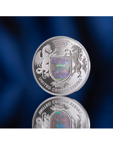 EAGLE Binary World 1 Oz Silver Coin 1000 Satoshi United Crypto States 2025 - Coins & More - Münzen nach Ländern