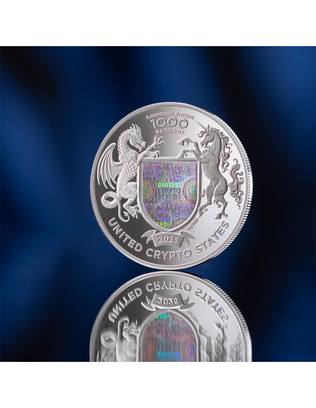 EAGLE Binary World 1 Oz Silver Coin 1000 Satoshi United Crypto States 2025 - Coins & More - Münzen nach Ländern