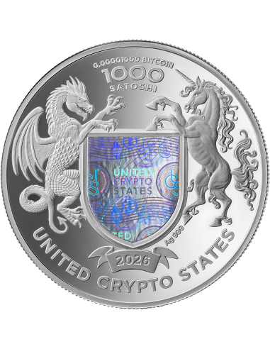 EAGLE Binary World 1 Oz Silver Coin 1000 Satoshi United Crypto States 2025 - Coins & More - Münzen nach Ländern