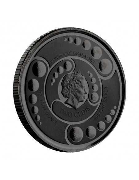 ALIEN 4 COINS SET Silver & Rhodium Glow in Dark Coin 2 Cedis Ghana 2021 - Coins & More - Africa