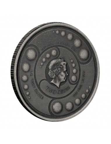 ALIEN 4 COINS SET Silver & Rhodium Glow in Dark Coin 2 Cedis Ghana 2021 - Coins & More - Africa