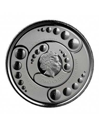 ALIEN 4 COINS SET Silver & Rhodium Glow in Dark Coin 2 Cedis Ghana 2021 - Coins & More - Africa