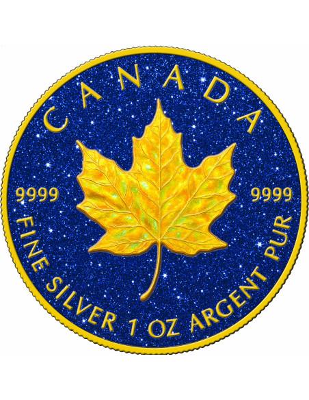 SAPPHIRE Precious Gemstones Maple Leaf 1 Oz Silver Coin 5$ Canada 2025 - Coins & More - Próximamente