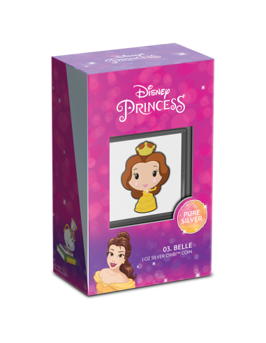 BELLE Chibi Princess Series 1 Oz Silver Coin 2$ Niue 2021 - Coins & More - Disney