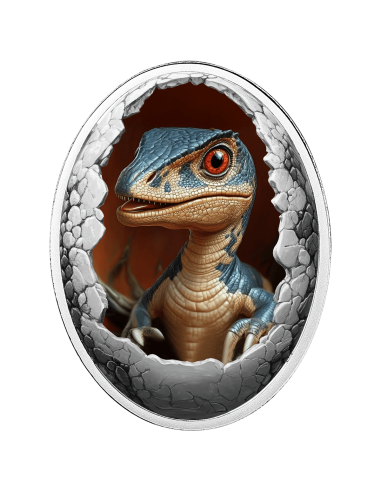 VELOCIRAPTOR Dinosauria Silver Coin 500 Francs Cameroon 2025 - Coins & More - Camerun