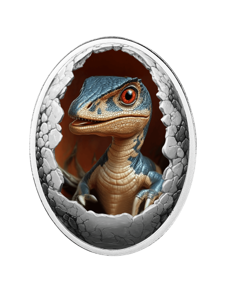 VELOCIRAPTOR Dinosauria Silver Coin 500 Francs Cameroon 2025 - Coins & More - Camerun