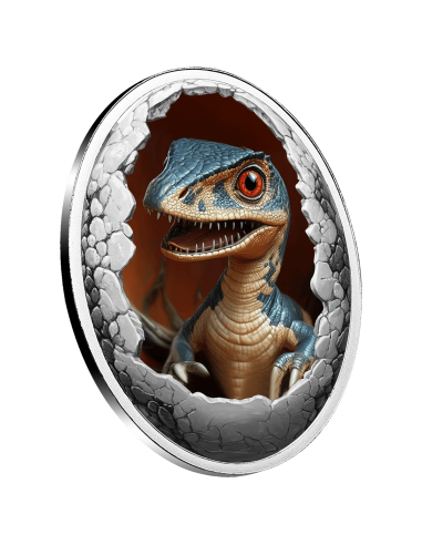 VELOCIRAPTOR Dinosauria Silver Coin 500 Francs Cameroon 2025 - Coins & More - Camerun