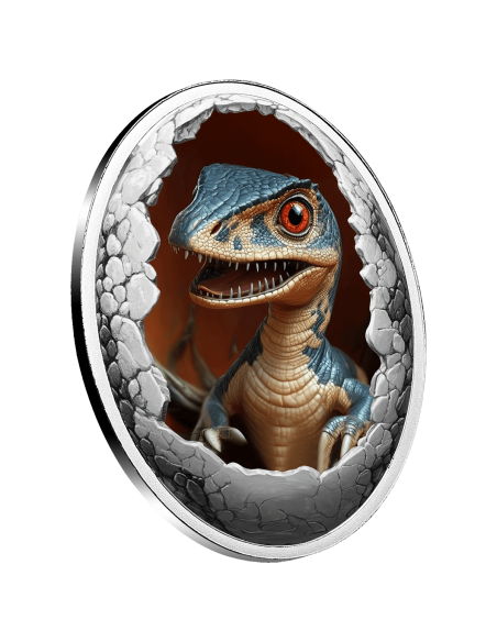 VELOCIRAPTOR Dinosauria Silver Coin 500 Francs Cameroon 2025 - Coins & More - Camerun