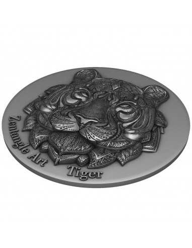 TIGER Zentangle Art 2 Oz Silver Coin 5$ Niue 2021 - Coins & More - Nouveautés