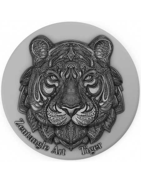 TIGER Zentangle Art 2 Oz Silver Coin 5$ Niue 2021 - Coins & More - Nouveautés