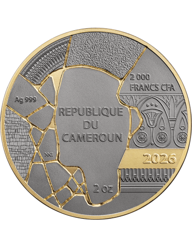 NEFERTITI Kintsugi Art 2 Oz Silver Coin 2000 Francs Cameroon 2026 - Coins & More - Kamerun