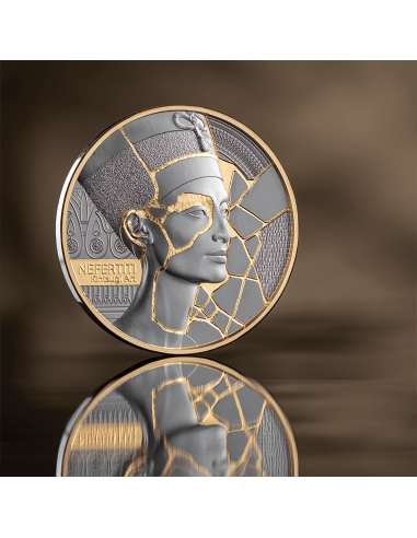 NEFERTITI Kintsugi Art 2 Oz Silver Coin 2000 Francs Cameroon 2026 - Coins & More - Kamerun