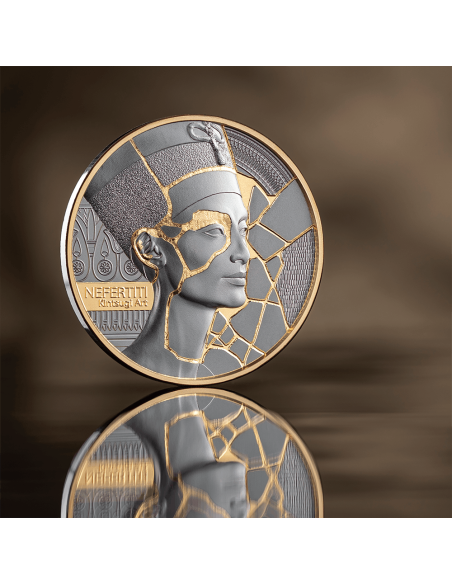 NEFERTITI Kintsugi Art 2 Oz Silver Coin 2000 Francs Cameroon 2026 - Coins & More - Kamerun