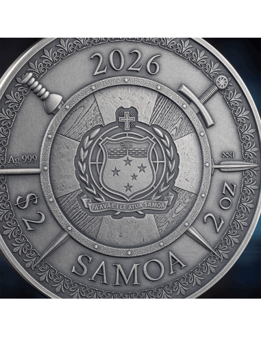 WILLIAM WALLACE Legends of Battlefield 2 Oz Silver Coin 2$ Samoa 2026 - Coins & More - Samoa
