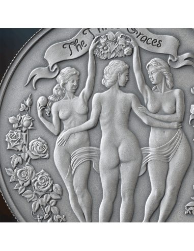 THREE GRACES Antique Edition Celestial Beauty 1 Oz Silver Coin 1000 Francs Cameroon 2025 - Coins & More - Kamerun