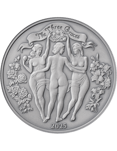 THREE GRACES Antique Edition Celestial Beauty 1 Oz Silver Coin 1000 Francs Cameroon 2025 - Coins & More - Kamerun