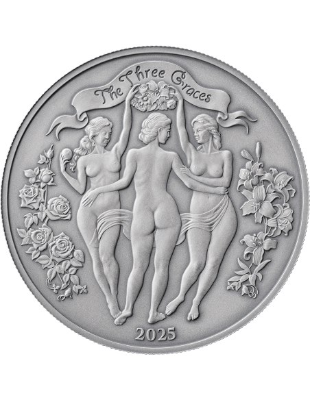 THREE GRACES Antique Edition Celestial Beauty 1 Oz Silver Coin 1000 Francs Cameroon 2025 - Coins & More - Kamerun