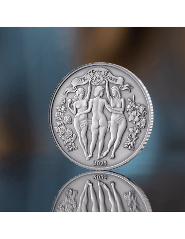 THREE GRACES Antique Edition Celestial Beauty 1 Oz Silver Coin 1000 Francs Cameroon 2025 - Coins & More - Kamerun