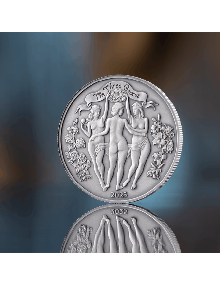 THREE GRACES Antique Edition Celestial Beauty 1 Oz Silver Coin 1000 Francs Cameroon 2025 - Coins & More - Kamerun