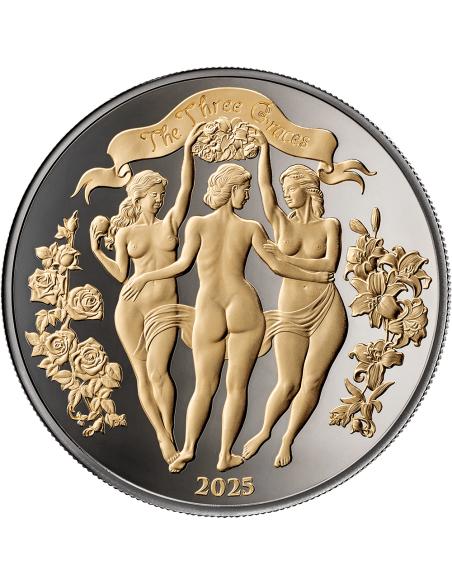 THREE GRACES Enigma Edition Celestial Beauty 1 Oz Silver Coin 1000 Francs Cameroon 2025 - Coins & More - Próximamente