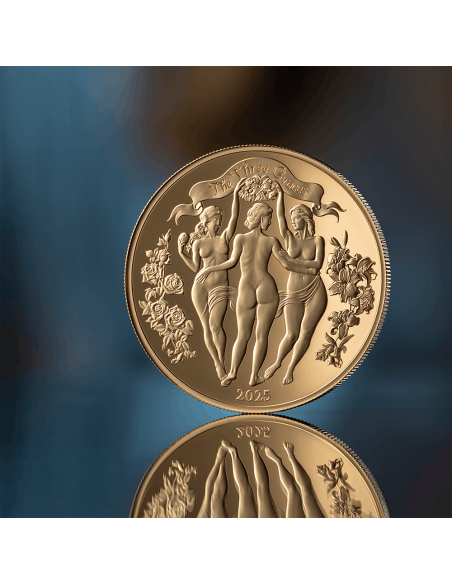 THREE GRACES Golden Edition Celestial Beauty 1 Oz Silver Coin 1000 Francs Cameroon 2025 - Coins & More - Kamerun