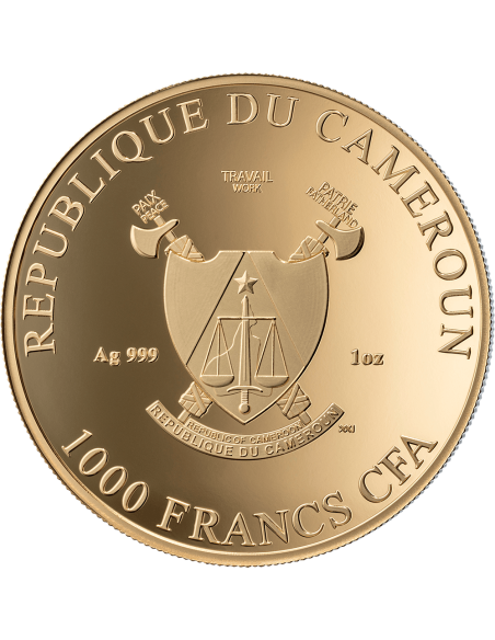 THREE GRACES Golden Edition Celestial Beauty 1 Oz Silver Coin 1000 Francs Cameroon 2025 - Coins & More - Kamerun