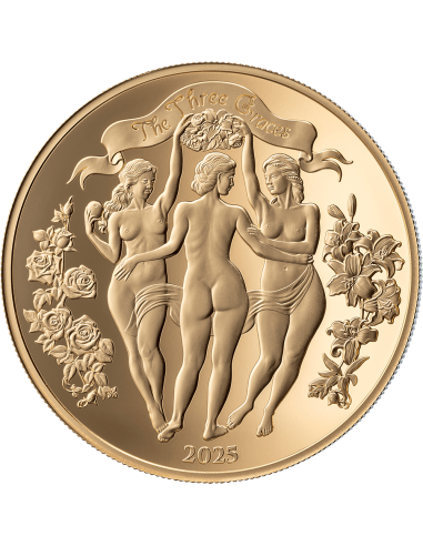 THREE GRACES Golden Edition Celestial Beauty 1 Oz Silver Coin 1000 Francs Cameroon 2025 - Coins & More - Kamerun