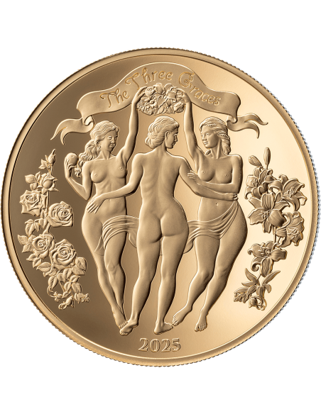 THREE GRACES Golden Edition Celestial Beauty 1 Oz Silver Coin 1000 Francs Cameroon 2025 - Coins & More - Kamerun
