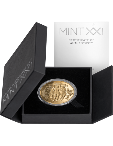 THREE GRACES Golden Edition Celestial Beauty 1 Oz Silver Coin 1000 Francs Cameroon 2025 - Coins & More - Kamerun
