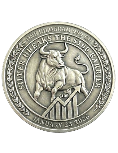 100$ Silver History 1Kg Kilo Copper Medal - Coins & More - Coming Soon