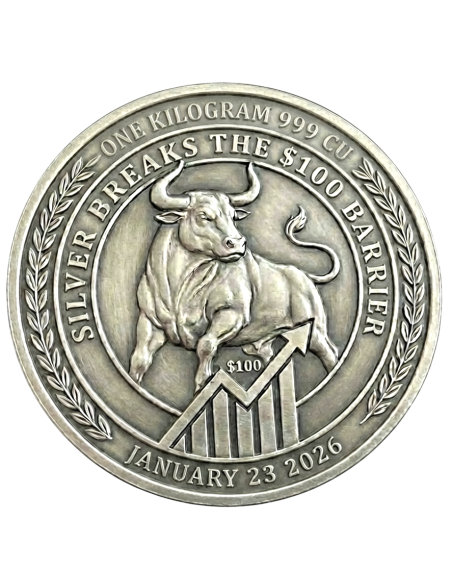 100$ Silver History 1Kg Kilo Copper Medal - Coins & More - Coming Soon