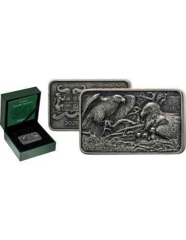 EAGLE FAMILY Trésors Familles Animales 1 Oz Silver Coin 1000 Francs Benin 2026 - Coins & More - Afrika